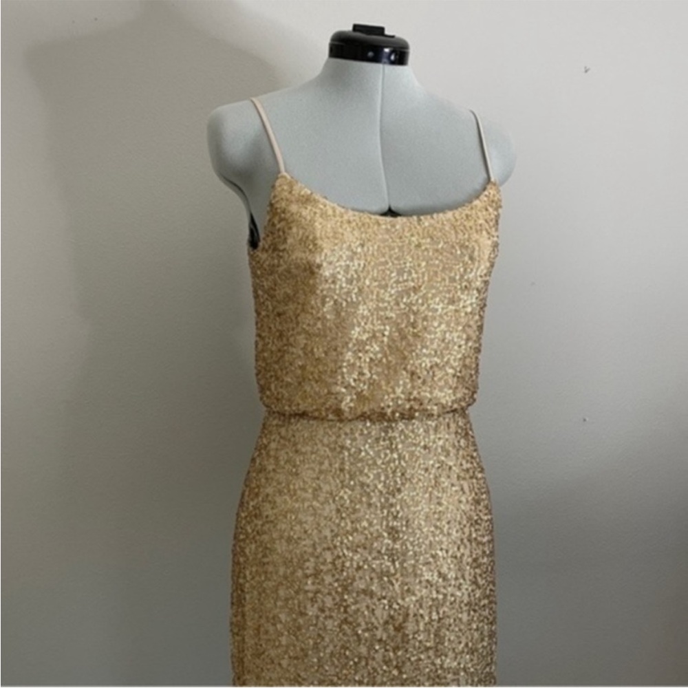Amsale Gold Sequin Dress​​​​